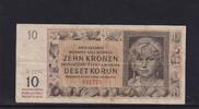 Drittes Reich, Böhmen und Mähren, 10 Kronen Ro.562a, ZWK-14a, ohne Perforation, Serie: N, -
