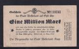 Weimarer Republik, Schleswig-Holstein, 1 Million Mark Westerland auf Sylt, -