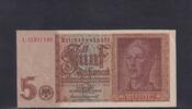 Deutsches Reich, Drittes Reich, 5 Reichsmark Ro.179b, DEU-220b, KN 8 stellig, Serie: L, -