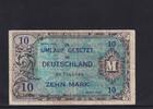 Deutschland. Alliierte Besatzung 10 Mark Ro.203a, AMB-4a, US-Druck KN 9 Stellig, mit F, -