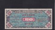Deutschland, Alliierte Besatzung, 20 Mark Ro.204c, AMB-5c, UdSSR-Druck KN 9 stellig ohne F, -