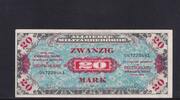 Deutschland, Alliierte Besatzung, 20 Mark Ro.204a, AMB-5a, US-Druck KN 9 stellig mit F, -