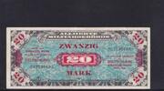 Deutschland, Alliierte Besatzung, 20 Mark Ro.204a, AMB-5a, US-Druck KN 9 stellig mit F, -