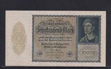 Weimarer Republik, Reichsbank, 10000 Mark Ro.69c, DEU-78c, Format 180x100mm, Firmendruck KN 6stellig, FZ: K, -