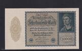 Weimarer Republik, Reichsbank, 10000 Mark Ro.69c, DEU-78c, Format 180x100mm, Firmendruck KN 6stellig, FZ: R, -