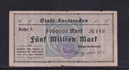 Weimarer Republik, Pfalz, 5 Mio. Mark Lauterecken, Stadt, -