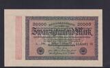 Weimarer Republik, Reichsbank, 20000 Mark Ro.84e, DEU-95i, Wz Hakensterne, KN 6 stellig, FZ: PB, -