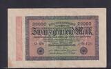 Weimarer Republik, Reichsbank, 20000 Mark Ro.84e, DEU-95i, Wz Hakensterne, KN 6 stellig, FZ: BM, -