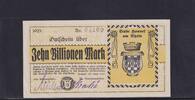 Weimarer Republik, Rheinland,, 10 Billionen Mark Stadt Honnef am Rein, -