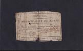Frankreich 5 Sous Municipalite De Marle, -