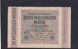 Weimarer Republik, Reichsbank, 10 Milliarden Mark Ro.114a, DEU-136f, Firmendruck, Wz. Hakensterne, KN 6stellig, FZ. WB, -