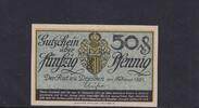 Weimarer Republik, Sachsen, 50 Pfennig Dresden Rat der Stadt, Papier weiß, Reihe M, -