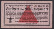 Deutsches Reich, Drittes Reich, 10 Reichsmark Ro.521a, DWM-27a, Kriegsgefangenenlager, -