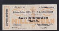 Sachsen, Göppersdorf, 2 Milliarden Mark C.Hugo Eidner & Co. auf Friedr. Anton Köbke & Co., -