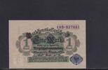 Deutsches Reich, Kaiserreich, 1 Mark Ro.51d, DEU-187, Inflationsausgabe, mit Unterdruck, Siegel blau, -