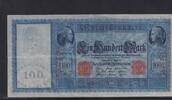 Deutsches Reich, Kaiserreich, 100 Mark Ro.34b, DEU.39b, Papier hellblau, Serie: F, -