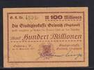 Weimarer Republik, Sachsen, 100 Millionen Mark Oelsnitz/Vogtland, Stadtgirokasse, -