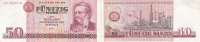 Deutschland DDR, 50 Mark Ro.360d Computersatz Austauschnote Serie:ZE -