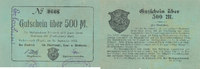 Deutsches Reich, Sachsen, 500 Mark Schöneck (Vogtl.),Stadt, -