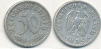 Deutsches Reich,Drittes Reich, 50 Reichspfennig J.368 Alu, -