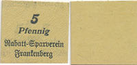 Deutsches Reich,Sachsen, 5 Pfennig Pappe, Frankenberg / Sa. , Rabatt-Sparverein, -