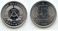 Deutschland 5 Pfennig 1988 DDR st 3.46 £ Tax included +  6.07 £ shipping