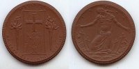 Deutsches Reich,Sachsen, Medaille Meissen braunes Böttgersteinzeug, Meissen Krieger Gedächtnis Kirche -