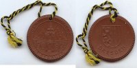 DDR, Sachsen, Plakette Meissen braunes Böttgersteinzeug, Dresden 13.Februar -