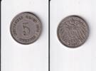 Deutsches Reich, Kaiserreich, 5 Pfennig großer Adler, Kupfer/Nickel, -