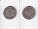 Deutsches Reich, Kaiserreich, 5 Pfennig großer Adler, Kupfer/Nickel, -