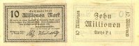 Deutsches Reich, Rheinland, 10 Mio.Mark 6.August Oberhausen, Gutehoffnungshütte, -