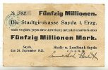 Deutschland 50 Mio. Mark 24.September Sachsen, Sayda -