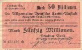 Sachsen 50 Mio. Mark 22.September Limbach -