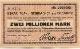 Sachsen 2 Mio. Mark August Neukirchen -