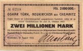 Sachsen 2 Mio. Mark August Neukirchen -