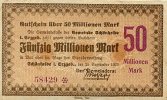 Deutschland 50 Mio.Mark 29.September Sachsen, Gemeinde Schönheide -