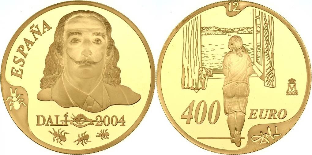 400 давай. Монеты Сальвадора. 10 Евро Испания Сальвадор дали. Монета Сальвадор дали серебряная. Награды Сальвадора дали.