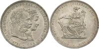 Österreich Franz Josef I., Auf die Hochzeit mit Elisabeth von Bayern (Sissi) Doppelgulden (2 Gulden) 1879 vz-st, min. Rdf.