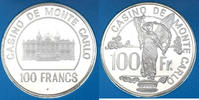 Monaco 100 Francs Casino de Monte Carlo, Silberner Spieljeton in Originalfolie und Umverpackung -