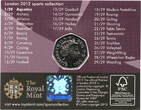 Großbritannien 50 Pence 2011 Elizabeth II, 1952 - 2022, 4. Portrait, Aquatics, zweite Ausgabe, Llantrisant BU (ST) in OVP