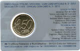 Vatikan 50 Cent 2012 Coincard N. 3, Laocoonte, Papst BU (ST), in OVP