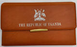 92 Shillings KMS 1969 Kursmünzensatz, Uganda, in Ledertasche, Papst Proof angelaufen