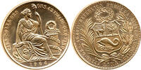 Peru CIEN SOLES ORO, GRS.42.1264 DE ORO FINO, NUEVEDECIMOSFINO, Lima mint 100 Soles 1964 stempelglanz (ST), ungraded