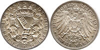 Deutsches Kaiserreich / Freie Hansestadt Bremen 2 Mark 1904 J schimmernd... 208.07 £  +  47.68 £ shipping