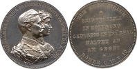 Preussen / Kaiserreich Wilhelm II. und Auguste Victoria, Ehejubiläum, Goldene Hochzeit Medaille ohne Jahr PP mit Originalbox