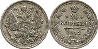Russland Nicholas II, 1894 - 1917, Sankt Petersburg 20 Kopeken 1912 СПБ ЭБ SS