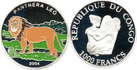 Republique du Congo 1000 Francs 2004 Brazzaville Löwe PANTHERA LEO Color... 78.03 £  +  47.68 £ shipping