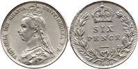 Großbritannien 6 Pence Victoria 2nd portrait; 2nd reverse -