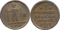 Braunschweig - Lüneburg 1 Pfennig George III, 1760 - 1820, Wild Man, Hannover -