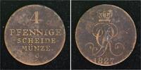 Braunschweig-Calenberg-Hannover Cu 4 Pfennig Georg IV. 1820-1830. -